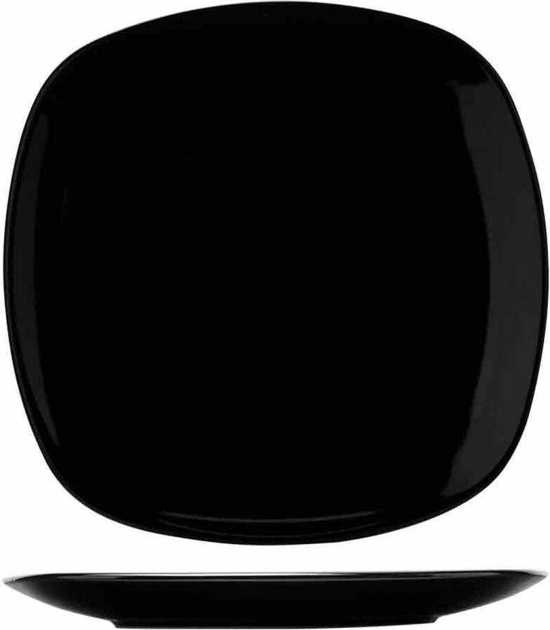 Cosy&Trendy KITHIRA BLACK PLAT BORD 26X26CM VIERKANT