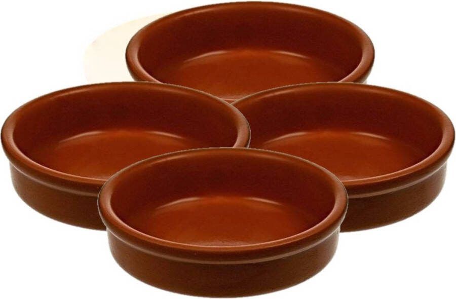 Cosy&Trendy Kleine tapas schalen bruin set van 20x stuks Creme brulee bakjes schaaltjes 7 cm