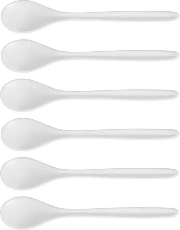 Cosy&Trendy 12x Koffie theelepeltjes wit kunststof 13 cm Keukengerei Keukenbenodigdheden Bestek Lepels lepeltjes voor koffie thee dessert eieren