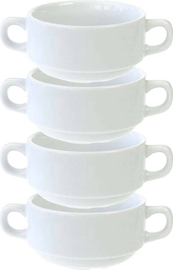 Cosy&Trendy Cosy & Trendy Kommetjes soepkommen voor dessert ontbijt 4x Porselein D10 x 5.5 cm wit