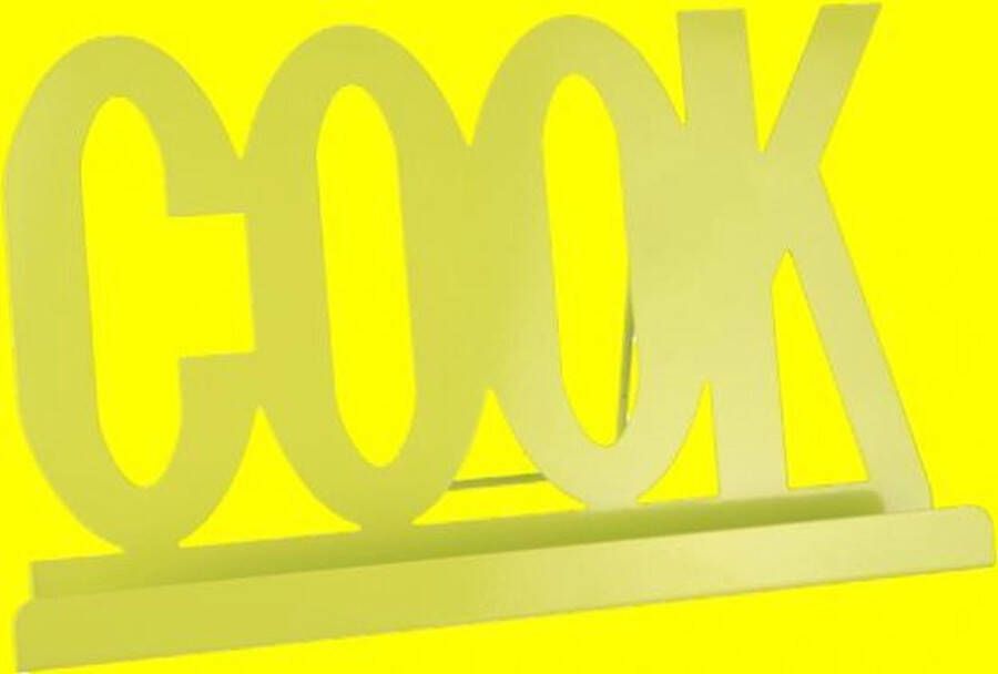 Cosy&Trendy Cosy & trendy Kookboekstandaard Beste Kookboekhouder COOK Font Groen 30x4xh19cm Top Gevormde Standaard!