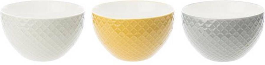 Cosy&Trendy Ludwina Bowl 50cl D12 8xh7 6cm 3 Assgrey Yellow Dark Grey