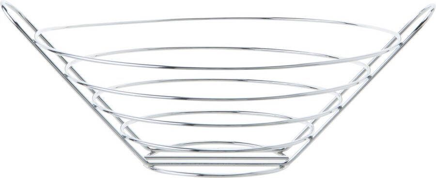 Cosy&Trendy Metalen fruitmand fruitschaal zilver rond 33 x 27 x 12 cm Fruitschalen fruitmanden Basic model Draadmand