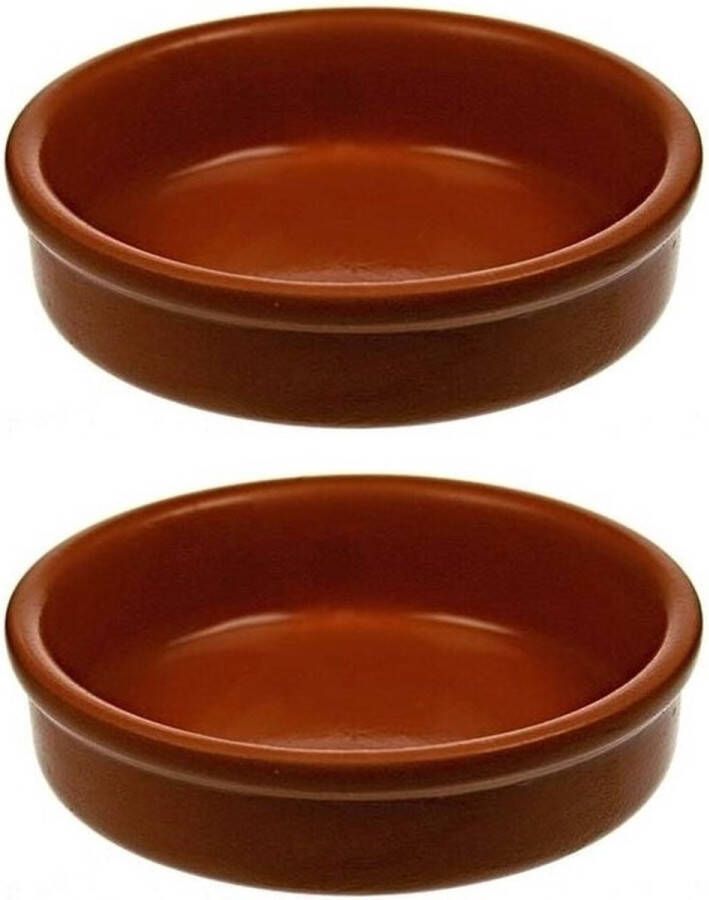 Cosy & Trendy Set van 16x mini terracotta tapas creme brulee bakjes schaaltjes 6 cm Snack en tapasschalen