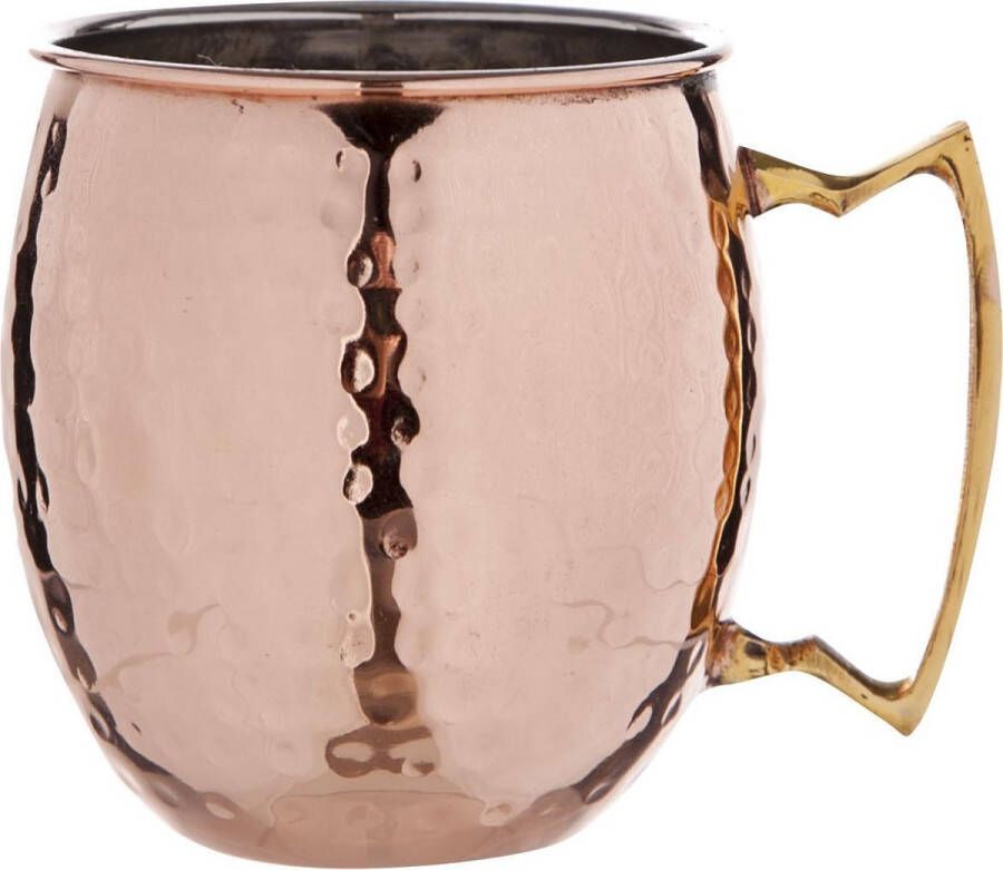 Shoppartners 1x Cocktailbeker cocktailglas Moscow Mule 450 ml glad koper Cocktailglazen