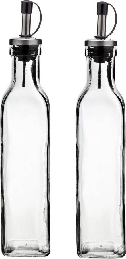 Cosy&Trendy Cosy & Trendy Olie en azijn flessen 2x glas 300 ml met schenktuit afsluitbare dop keuken op tafel