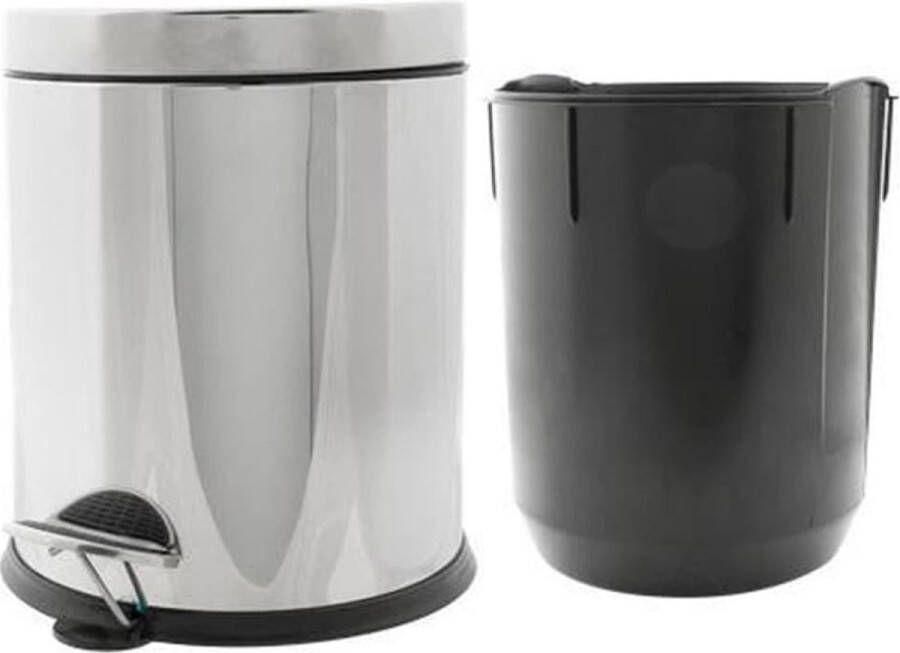 Cosy&Trendy Cosy & Trendy Pedaalemmer zilver 5 liter 25 cm RVS prullenbakken