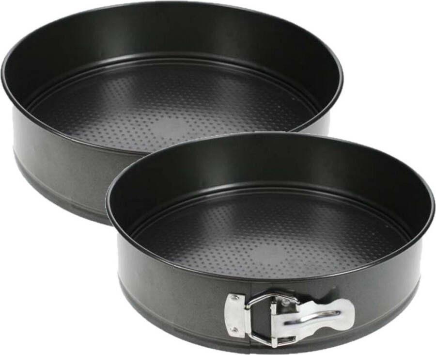 Cosy&Trendy Set van 2 taart bakvormen springvormen zwart met antiaanbaklaag 24 en 28 cm