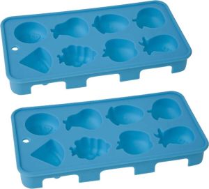 Shoppartners Set van 2x stuks ijsblokjes ijsklontjes fruitvorm voor 8 blokjes IJsblokjesvormen