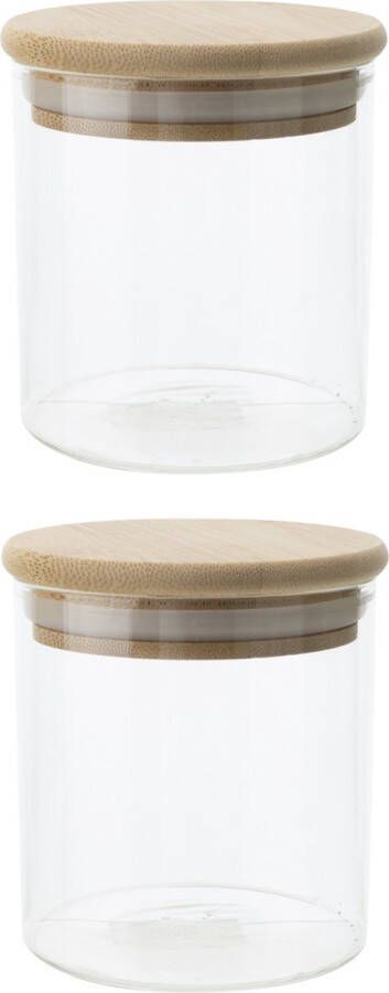 Cosy&Trendy Set van 3x stuks voorraadpotten bewaarpotten 330 ml glas met houten deksel? Voorraadbussen