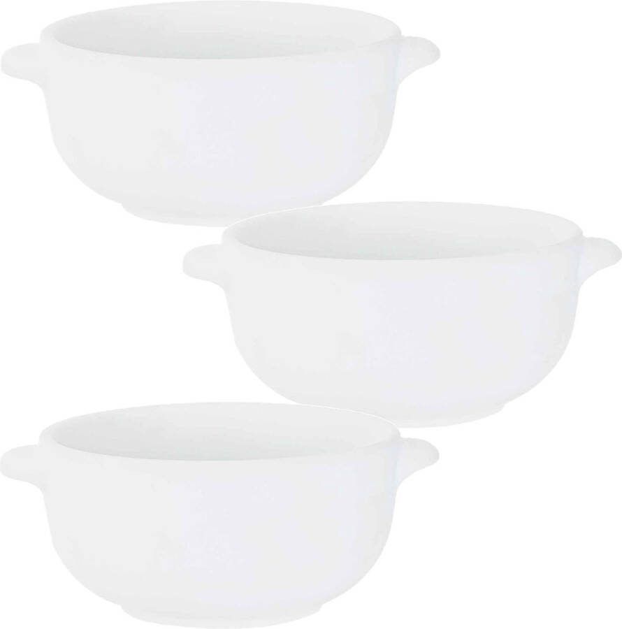 Cosy&Trendy Set van 4x stuks kleine tapas amuse soepkommetjes wit van porselein 10 cm rond Klein kommetje schaaltje
