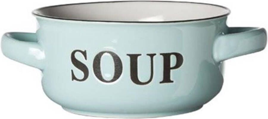 Cosy&Trendy Soepkom 'Soup' Ø13 5xh6 5cm met grepen lichtblauw