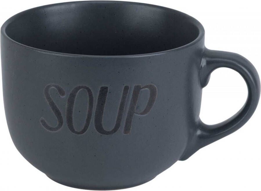 Cosy&Trendy Soepkom SOUP met oor Ø11xH8 5cm donker grijs
