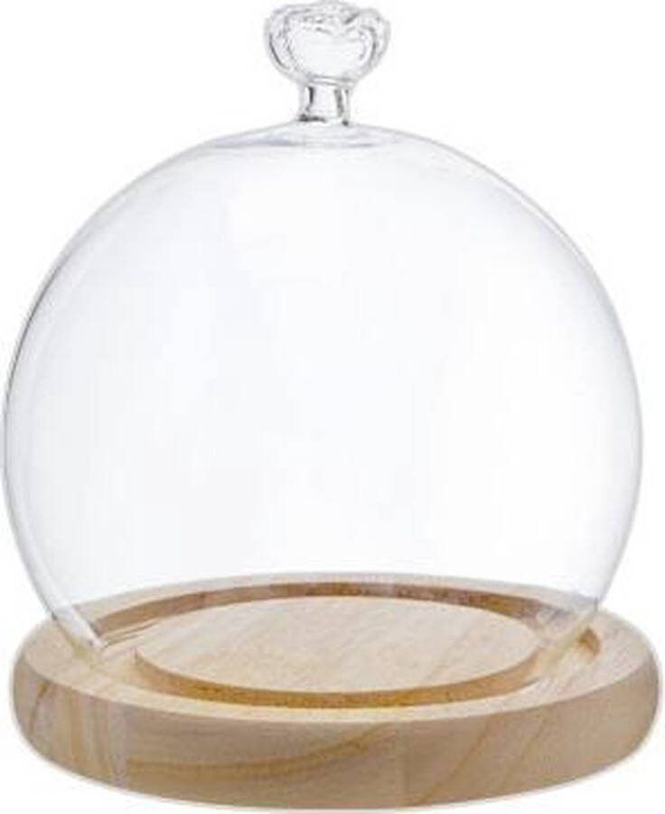 Cosy&Trendy Cosy & Trendy Stolp Glas Met Basis Hout Ø 9.5 cm x 16.5 cm