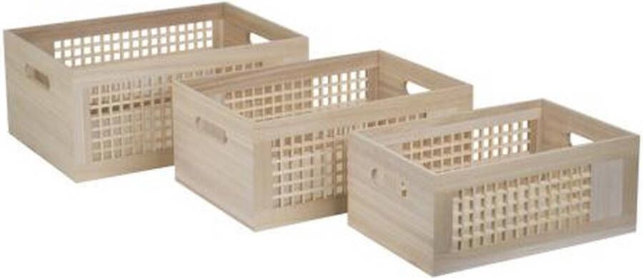 Cosy&Trendy Storage Box Set3 Pln Wood 35x25xh15-32x22xh13 29x19xh12cm