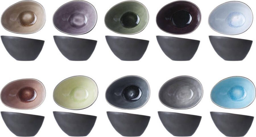 Cosy&Trendy Streetfood Festival Schaal Ovaal 10.5 cm -x 8 cm x 6 cm Set-4