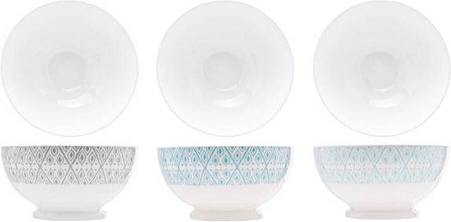 Cosy&Trendy Symbol Bowl 3ass D14.5cm 48clgreen Light Green Grey