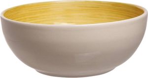 Shoppartners 1x stuks salade schaal kom rond Turbolino geel 25 cm Saladeschalen