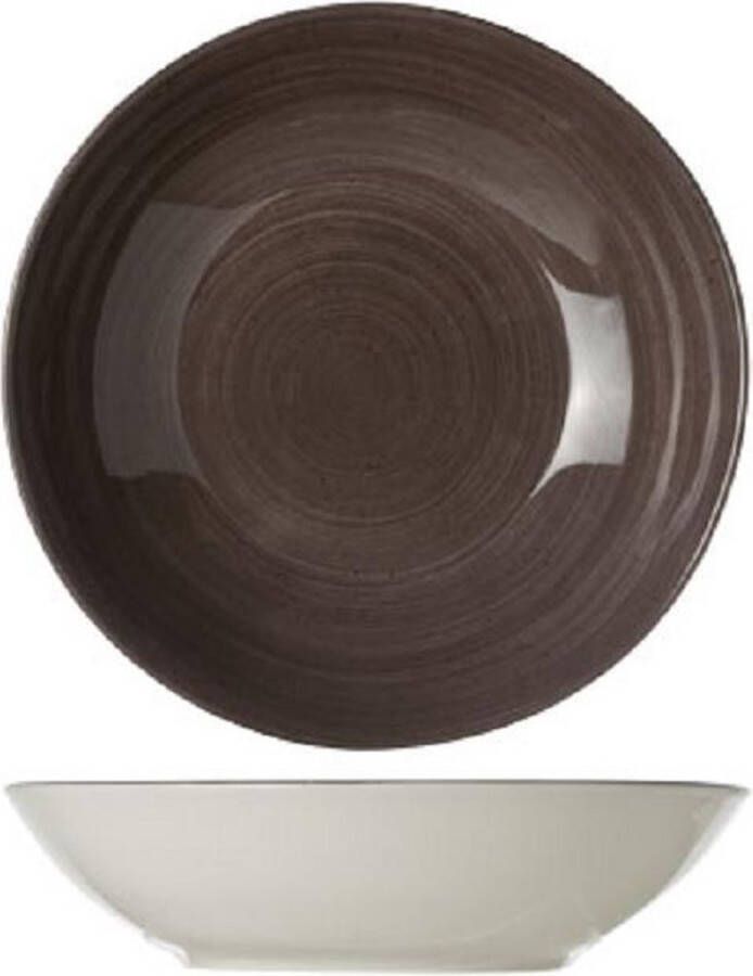 Cosy&Trendy Twister-Brown Diep Bord D21cm Porselein (set van 6)