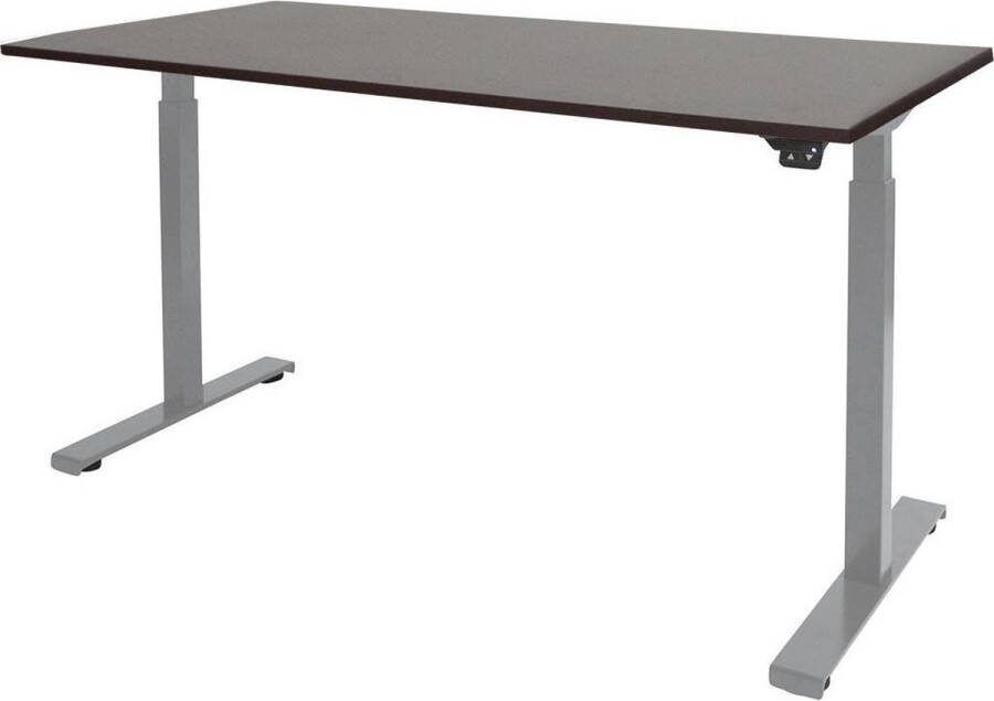 Cosy&Trendy Zit sta bureau zit sta bureau elektrisch bureau Bureautafel verstelbaar bureau sta bureau elektrisch bureau desk gaming desk--Logan eiken blad-Aluminium onderstel- 160x80
