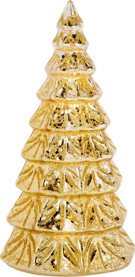 Cosy @ Home 1x stuks led kaarsen kerstboom kaars goud D9 x H15 cm Woondecoratie Elektrische kaarsen Kerstversiering