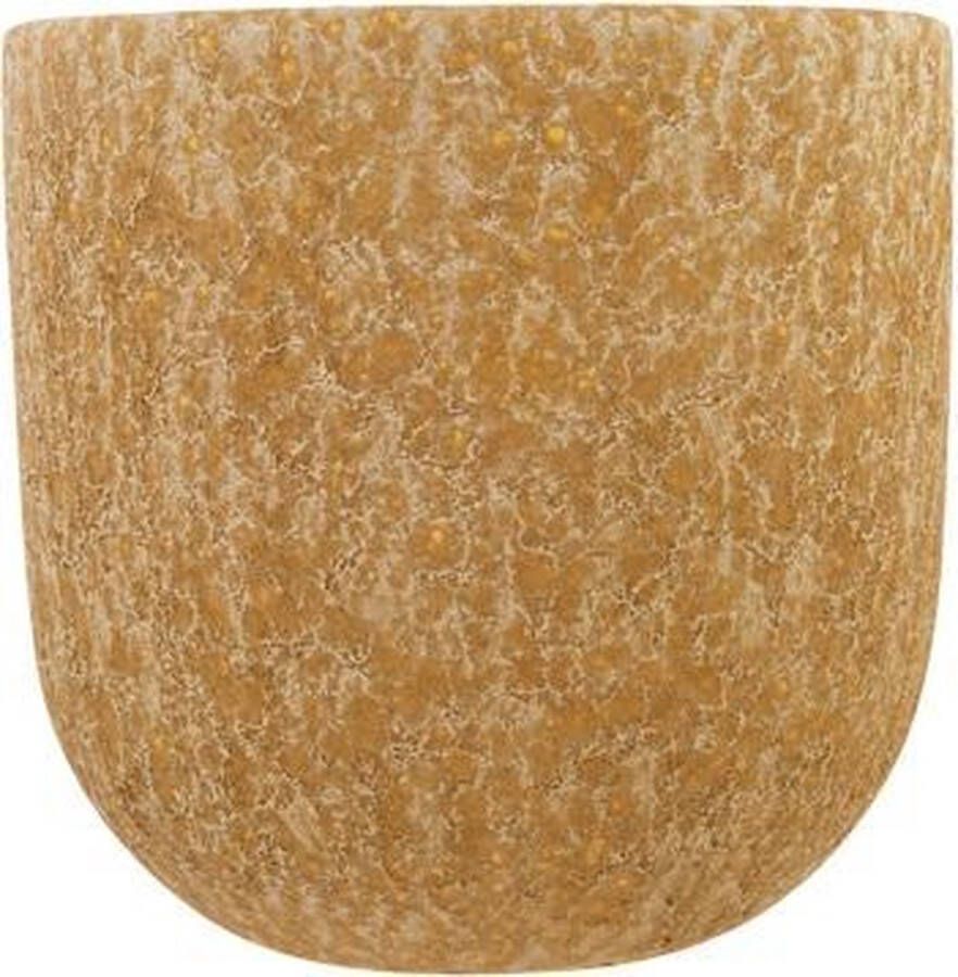 Cosy @ Home Bloempot Sahara Zand 24x24xh23cm Rond Aardewerk