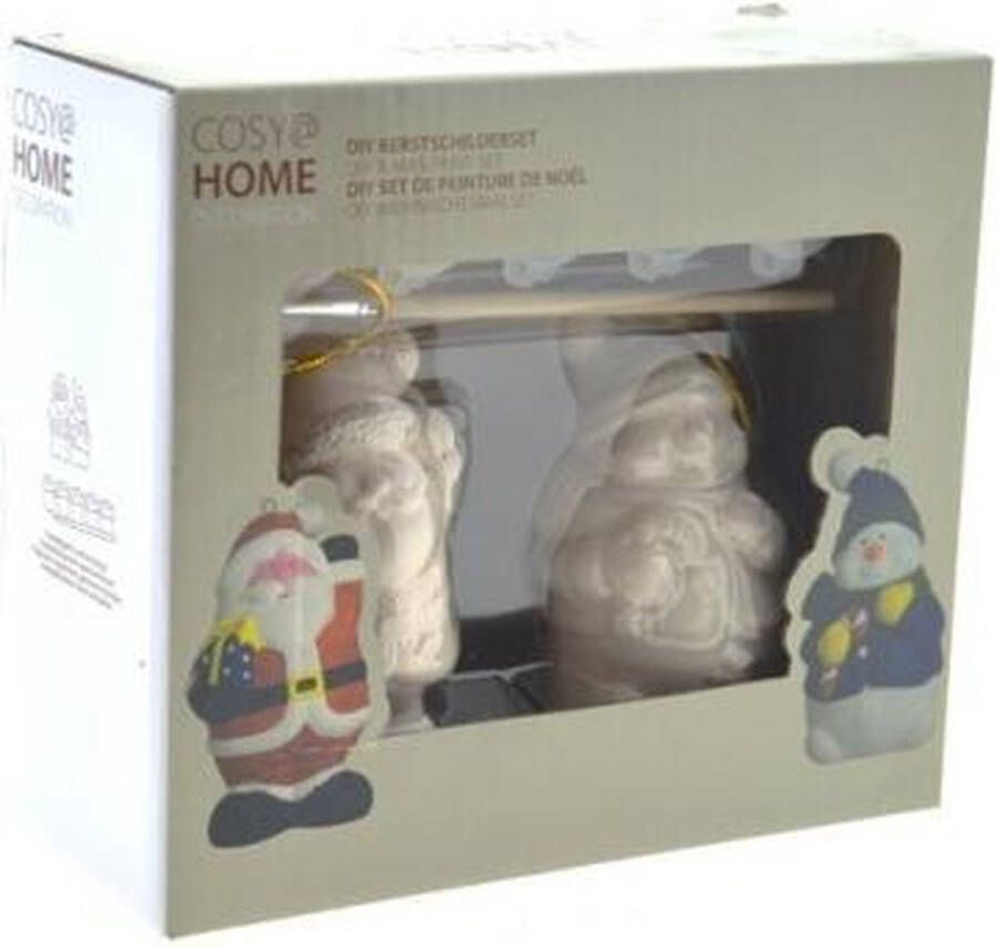 Cosy @ Home Kerst Schilder set Knutselen Kerstman Sneeuwpop Figuren