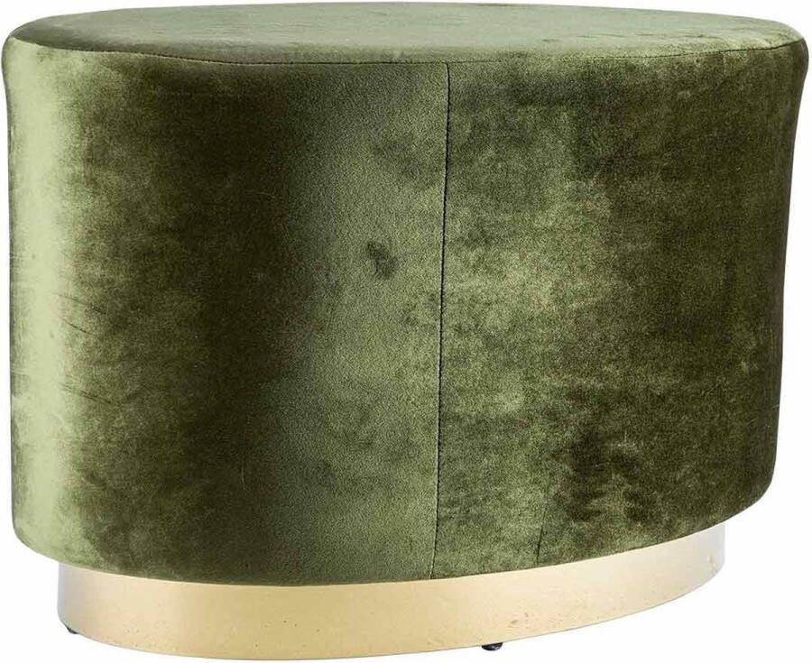 Cosy @ Home Poef Velours Groen 60x35xh38cm Hout