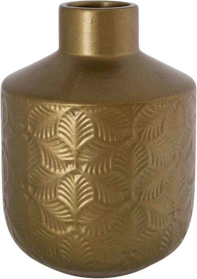 Cosy&Trendy Bloemenvaas vazen van brons kleur keramiek met hoogte 20 cm en diameter 15 cm Bloemen boeketten