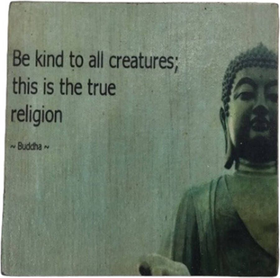 Cot Quote onderzetter 10x10 Be kind to all creatures 6 stuks