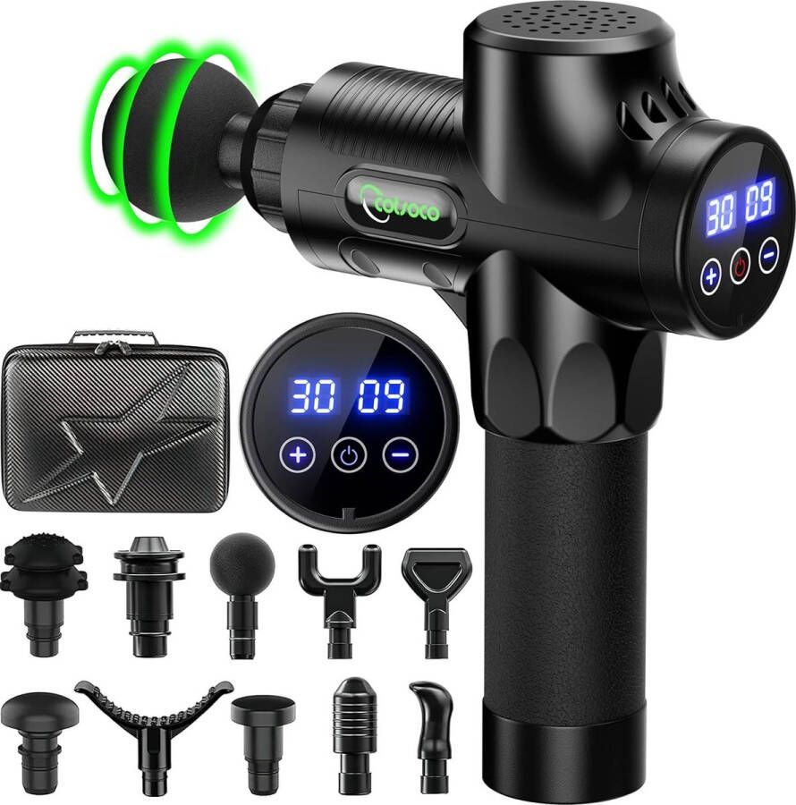 Cotsoco Massage Gun 30 Snelheden Massagepistool 6 Koppen Stil Elektrisch Spiermassageapparaat Voor Pijnverlichting