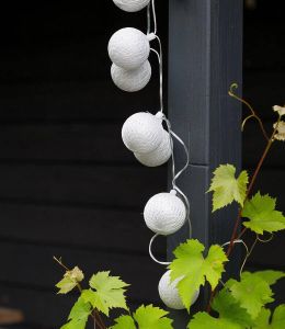 Cotton Ball Lights buiten feestverlichting zilver 20 ballen Plata Extension kit