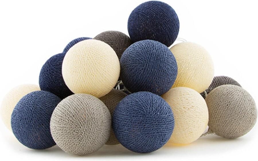 Cotton Ball Lights Indoor lichtslinger Steel Blue 20 lampjes