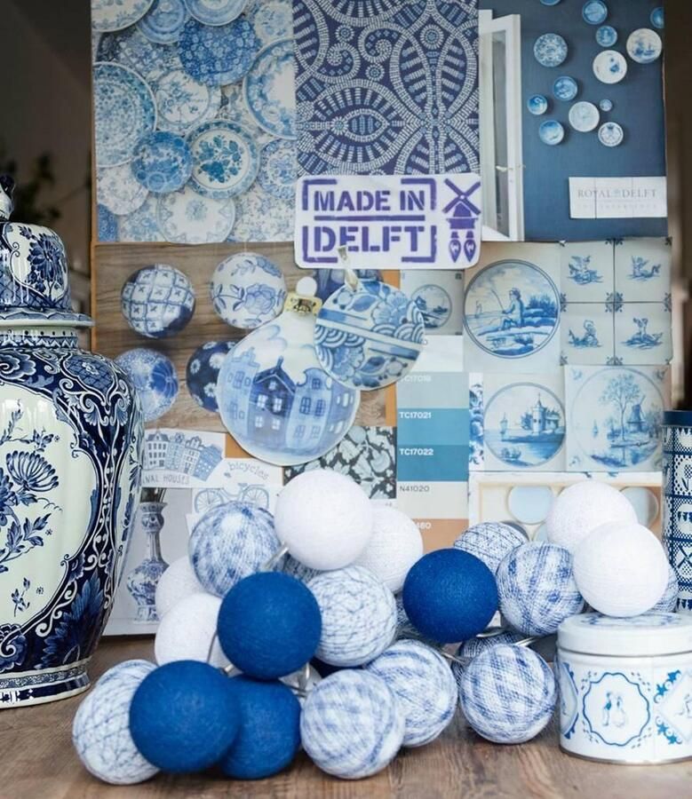 Cotton Ball Lights Regular lichtslinger blauw Delft Blauw 50