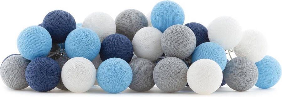 Cotton Ball Lights Lichtslinger Sailor Blue – 50 Cotton Balls – Blauw Grijs