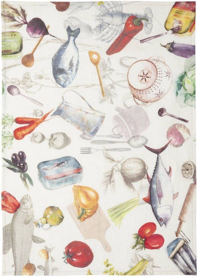 Coucke Linnen Theedoek Sardines 50 x 75 cm glazendoek