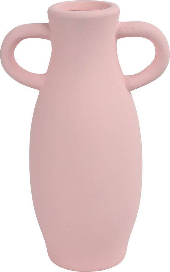 Countryfield Amphora kruik vaas roze terracotta D12 x H20 cm smalle opening