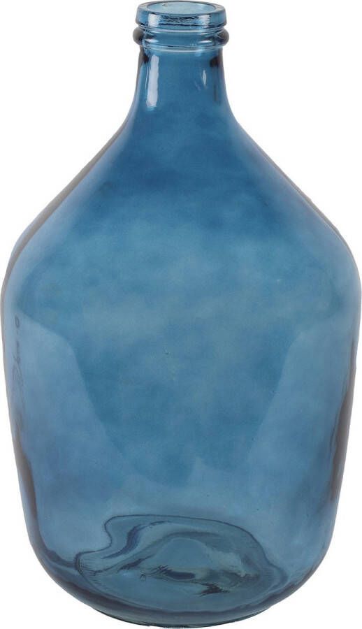 Countryfield bloemen en deco takken Vaas blauw transparant glas XL-size fles D23 x H38 cm
