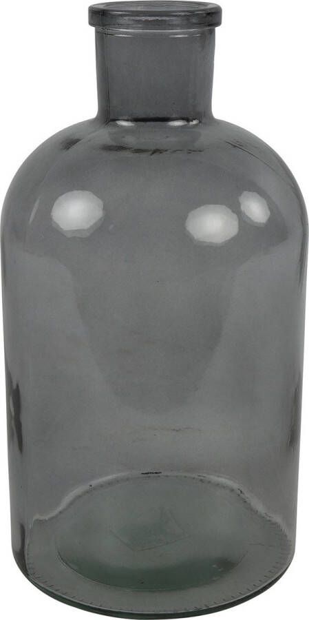 Countryfield bloemen takken Vaas grijs transparant glas Apotheker fles vorm D14 x H27 cm