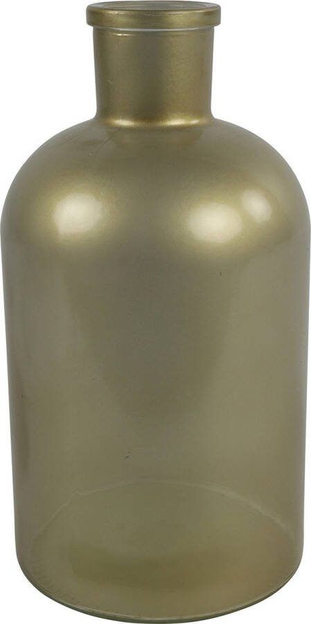 Countryfield bloemen takken Vaas mat goud glas Apotheker fles vorm D14 x H27 cm