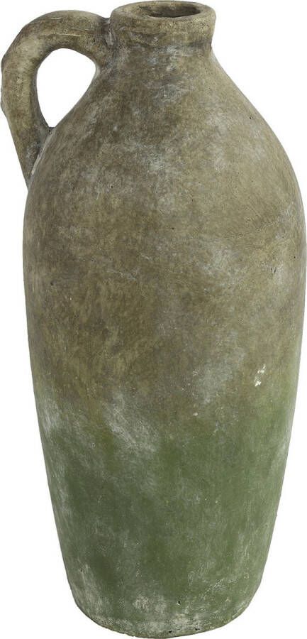 Countryfield Bloemenvaas Amphore kruik Marvin grijs groen keramiek D14 x H32 cm Vazen