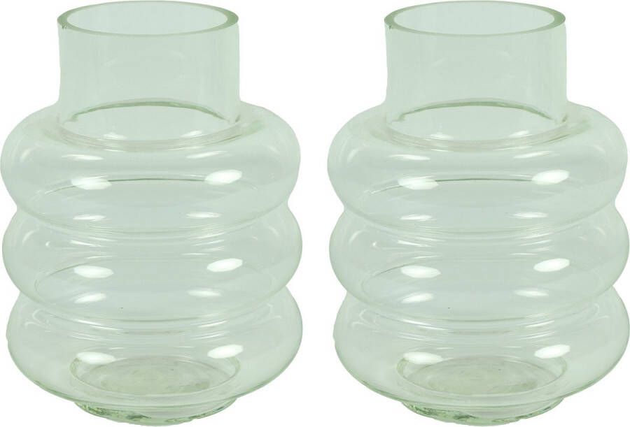 Countryfield Bloemenvaas Bubbles 2x helder transparant glas D17 x H22 cm Vazen