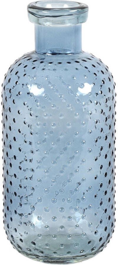 Countryfield Bloemenvaas Cactus Dots blauw transparant glas D11 x H24 cm Vazen