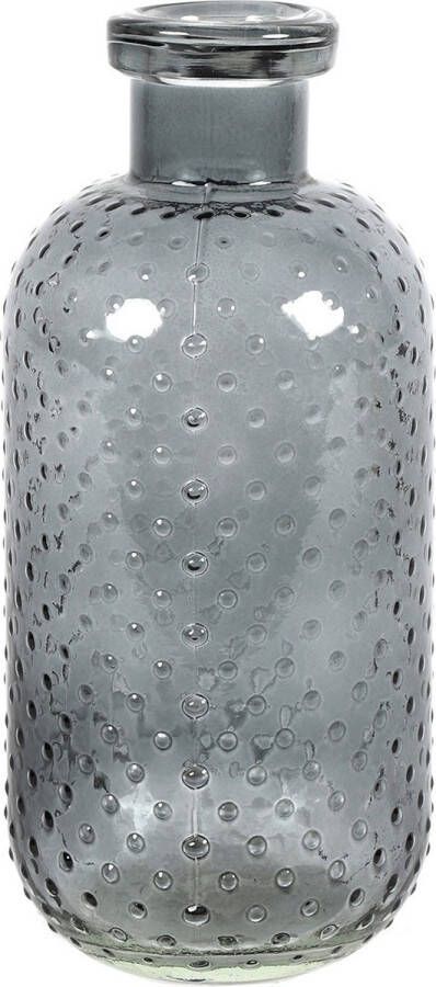 Countryfield Bloemenvaas Cactus Dots donkergrijs transparant glas D11 x H24 cm Vazen
