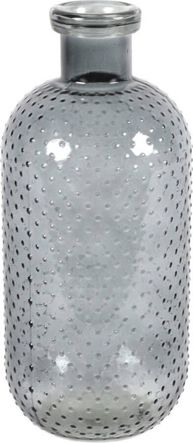 Countryfield Bloemenvaas Cactus Dots donkergrijs transparant glas D15 x H35 cm Vazen