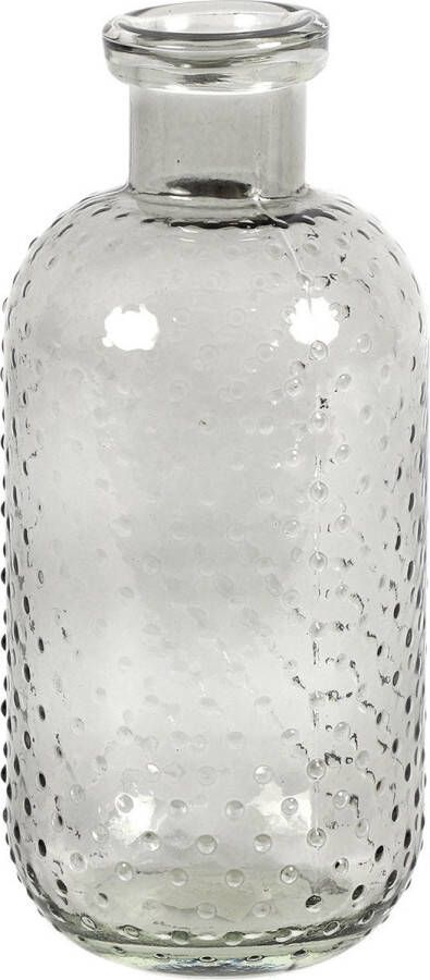 Countryfield Bloemenvaas Cactus Dots grijs transparant glas D11 x H24 cm Vazen