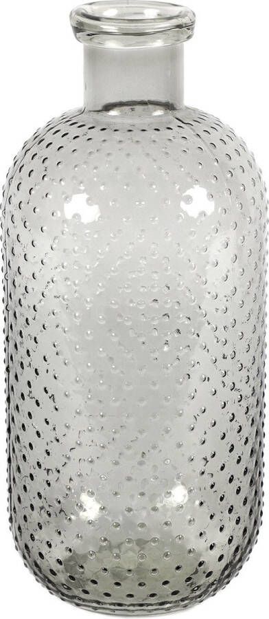 Countryfield Bloemenvaas Cactus Dots grijs transparant glas D15 x H35 cm Vazen