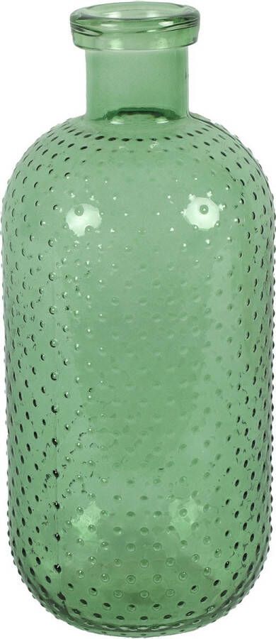 Countryfield Bloemenvaas Cactus Dots groen transparant glas D15 x H35 cm Vazen