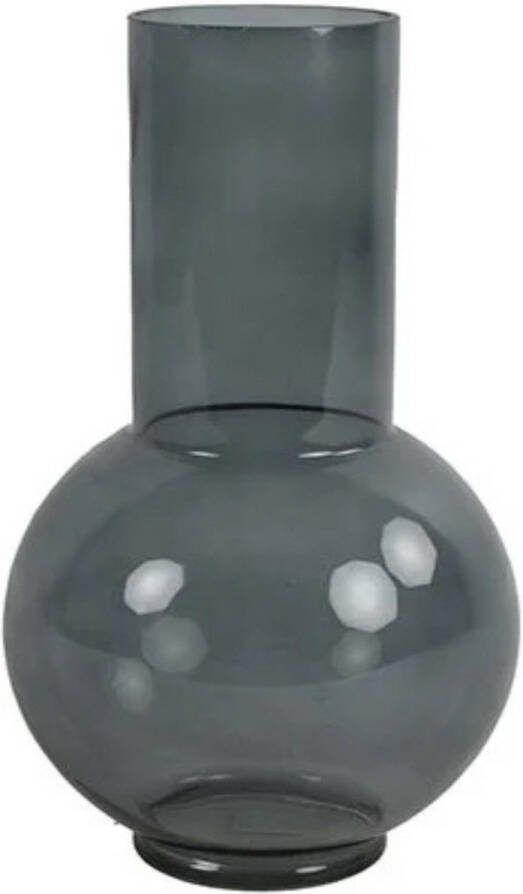 Countryfield Bloemenvaas Catlin grijs transparant glas D20 x H36 cm Vazen