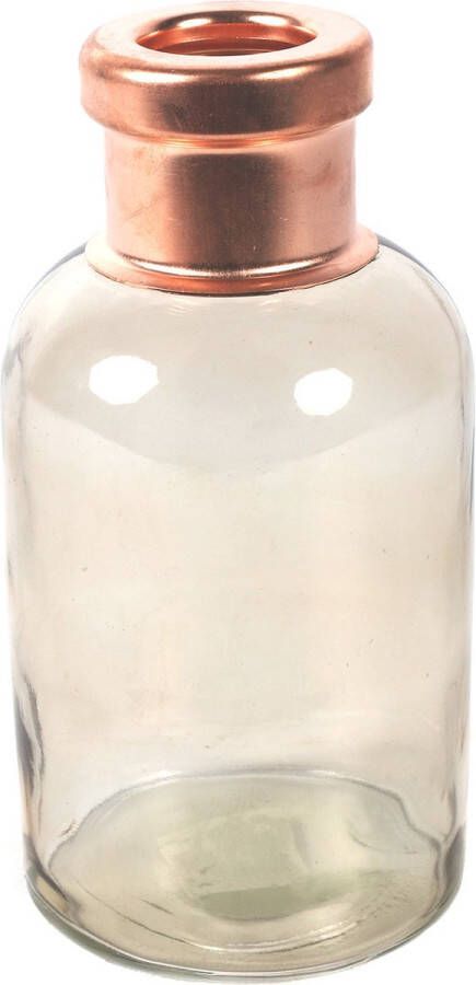 Countryfield Bloemenvaas Firm Bottle transparant beige koper glas D10 x H21 cm